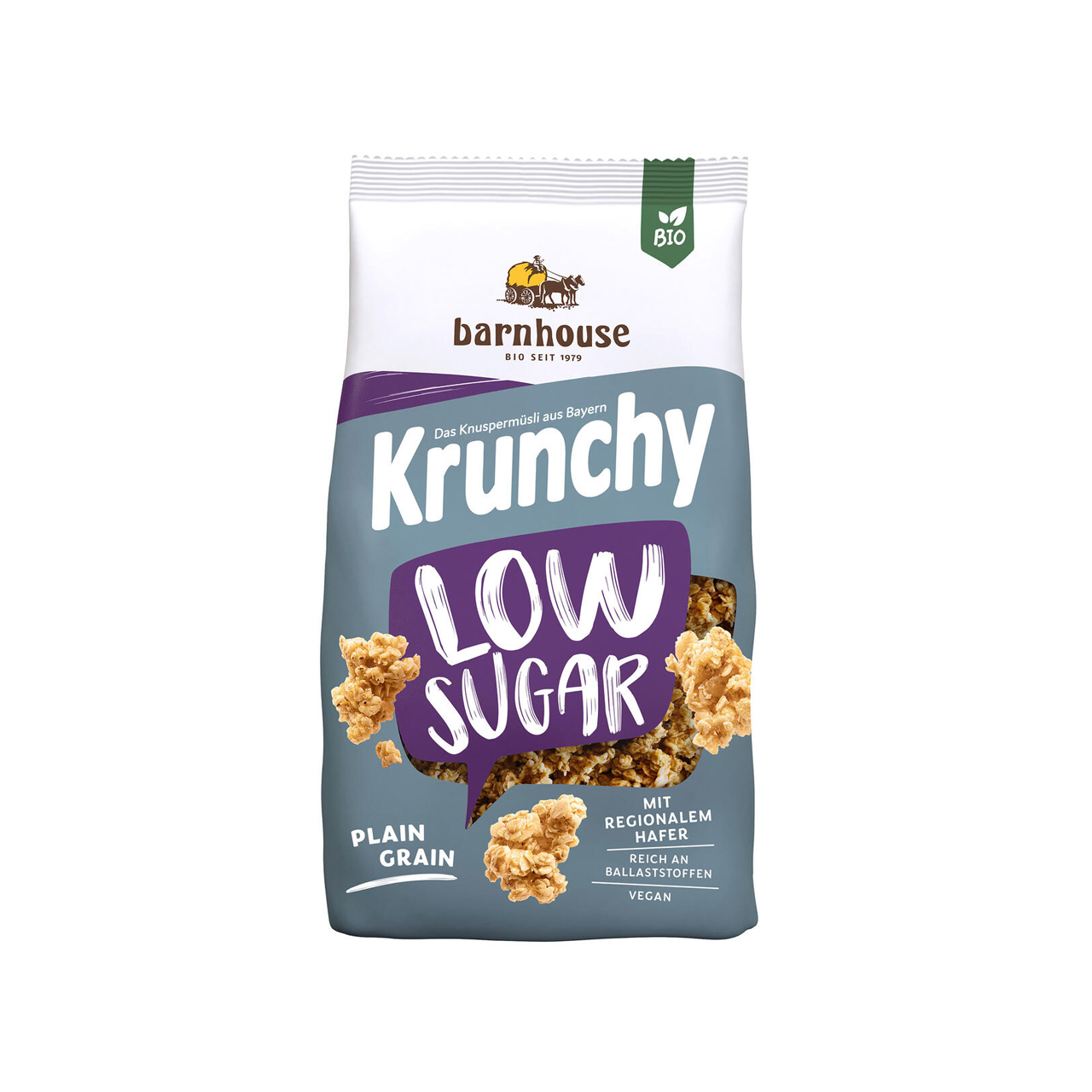 Krunchy-plain-grain-low-sugar-375Gr.-Barnhouse
