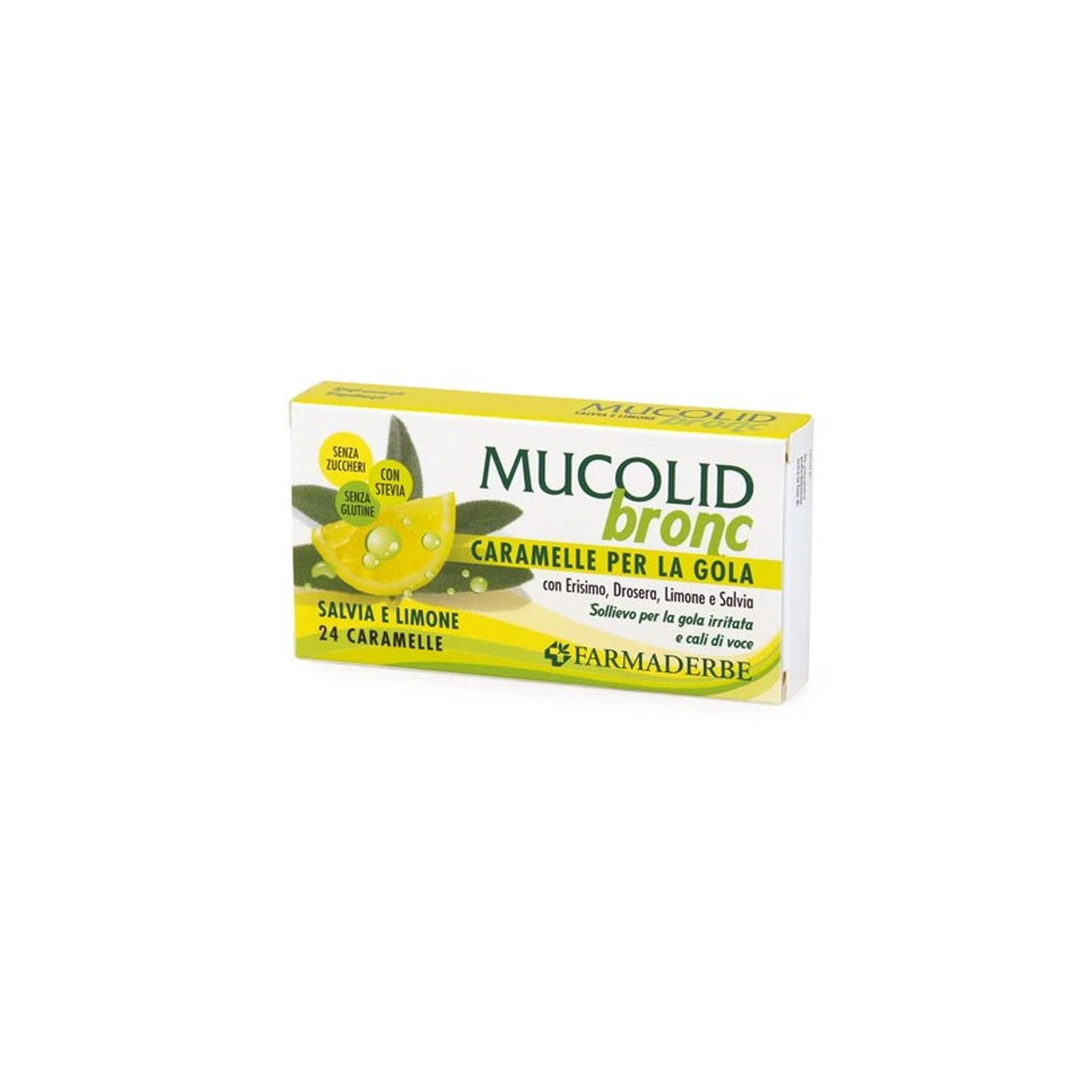 Mucolid-Bronc-24camerelle-per-la-gola-salvia-e-limone-Farmaderbe