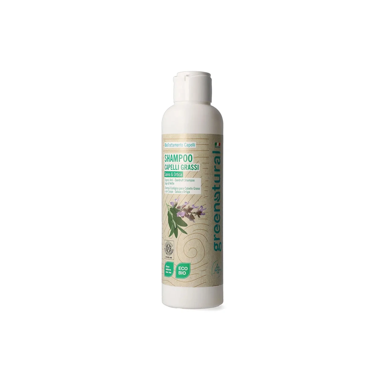 Shampoo-capelli-grassi-e-antiforfora-salvia-e-ortica-250ml-Green-Natural