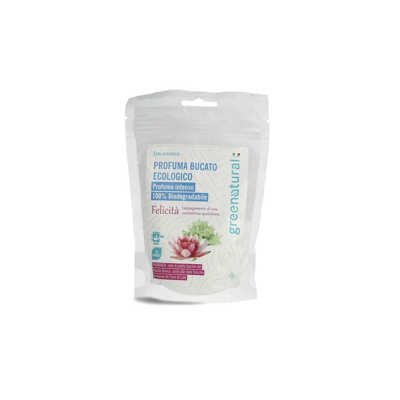 Profuma-bucato-Felicità-muschio-bianco-e-fiore-di-loto-120gr-Green-Natural
