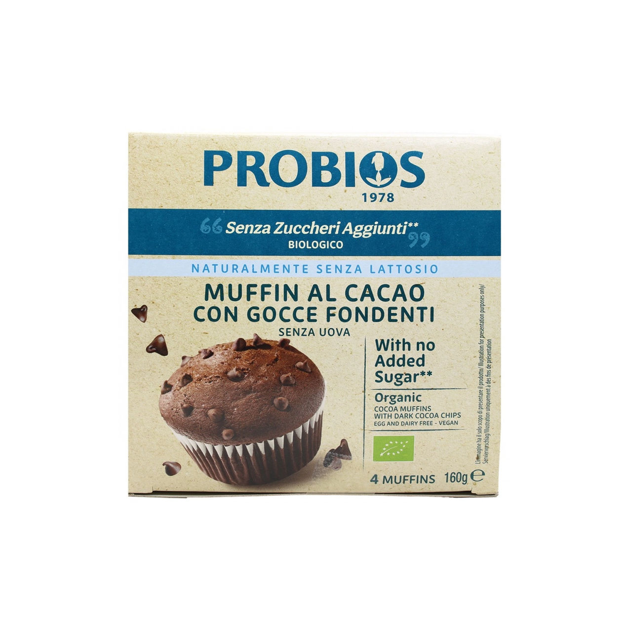 Muffins-cacao-Con-Gocce-di-Cioccolato-Senza-Zuccheri-Aggiunti-4x40Gr-Probios