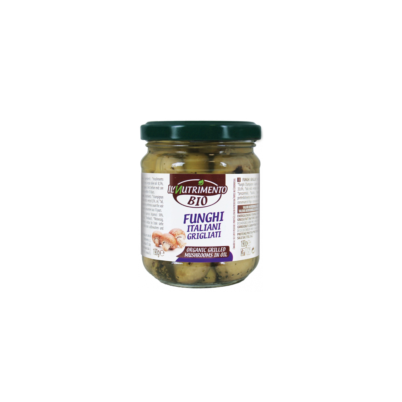 Funghi-champignon-italiani-grigliati-sott'olio-190gr-Il-nutrimento