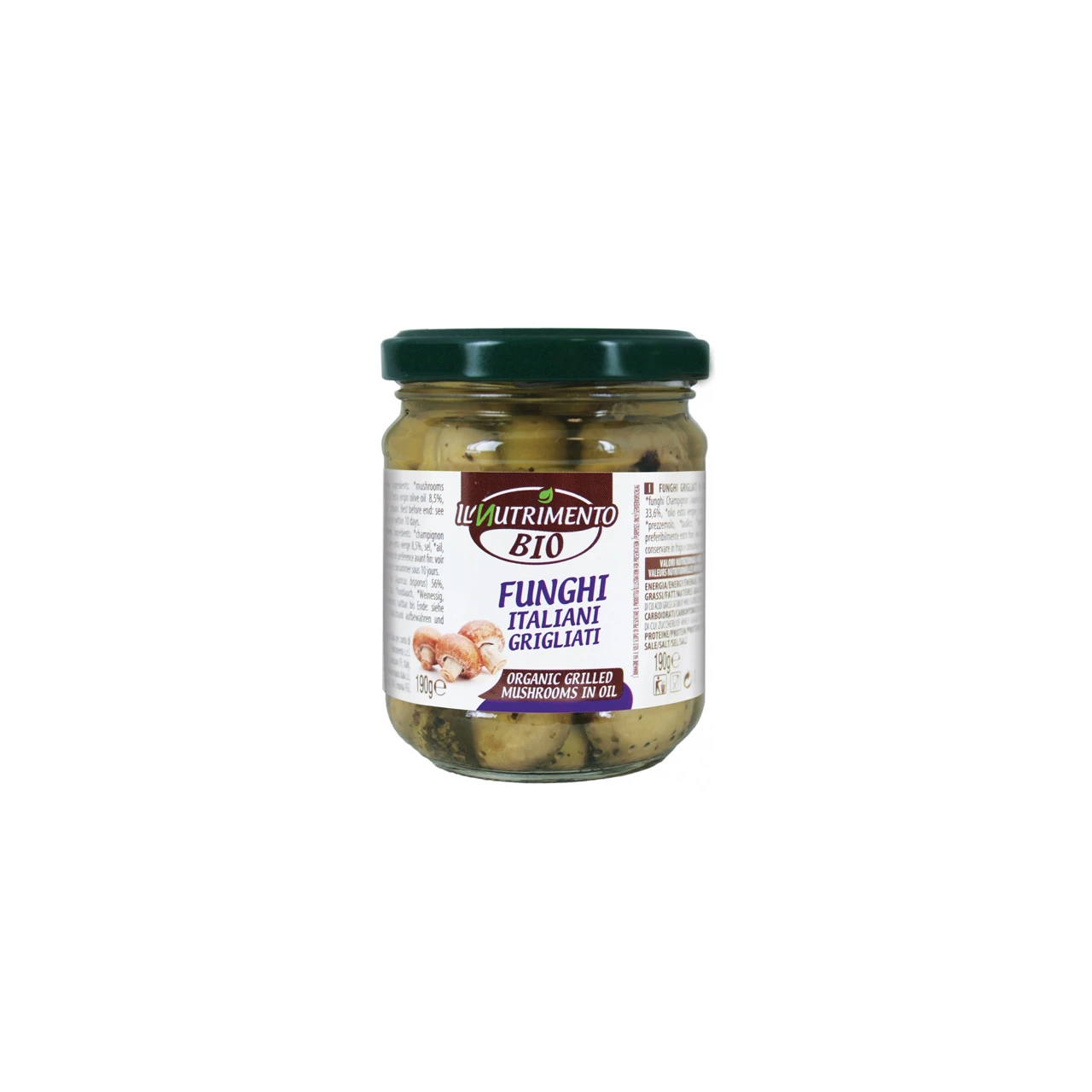 Funghi-champignon-italiani-grigliati-sott'olio-190gr-Il-nutrimento