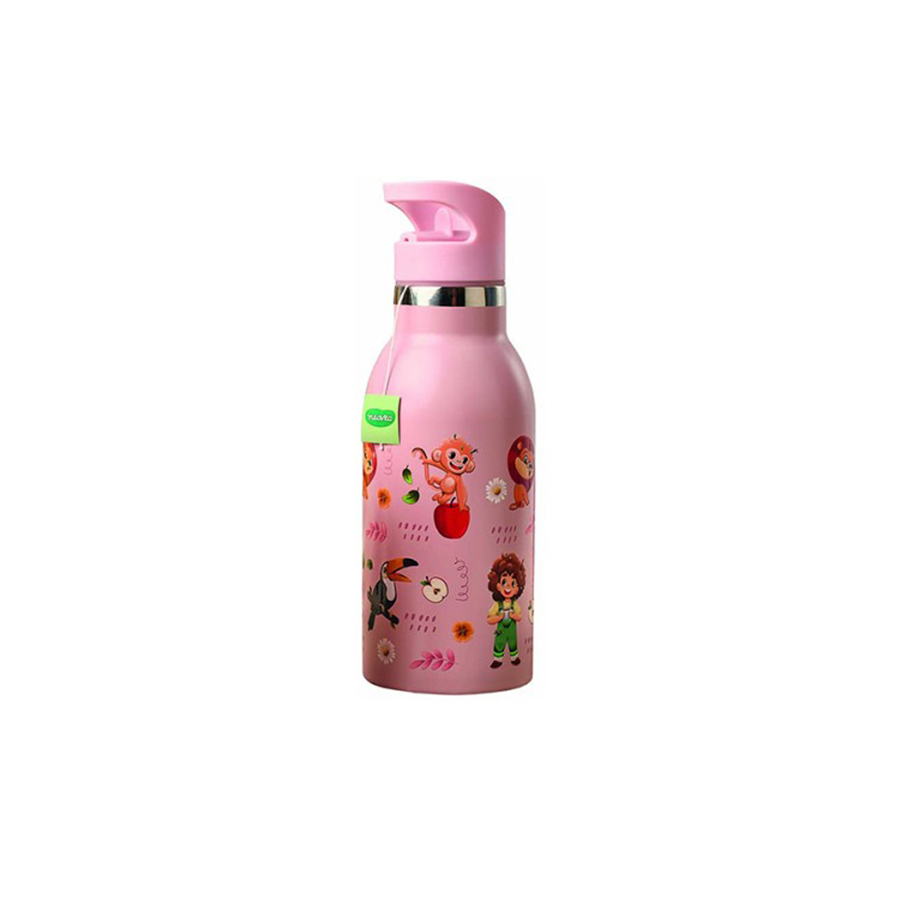 Kids-bottle-bottiglia termos-in-acciaio-inox-rosa-400ml-Neavita