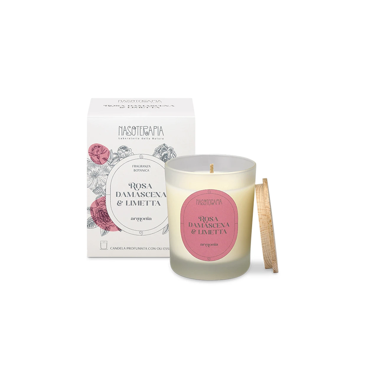 Candela-profumata-rosa-damascena-e-limetta-180gr-Nasoterapia