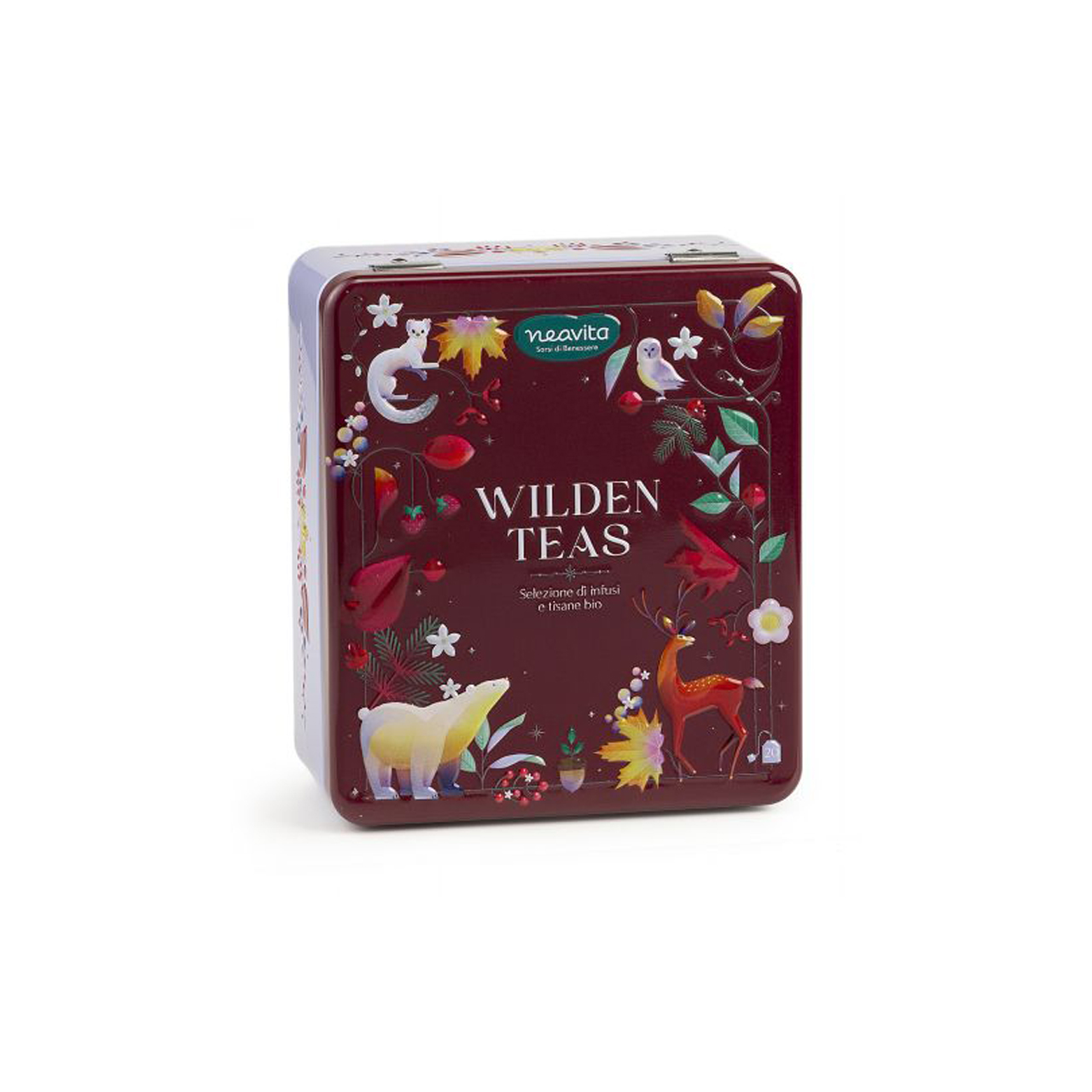 20-filtri-assortiti-in-cofanetto-di-latta-bordeaux-Wiilden-Teas-Neavita