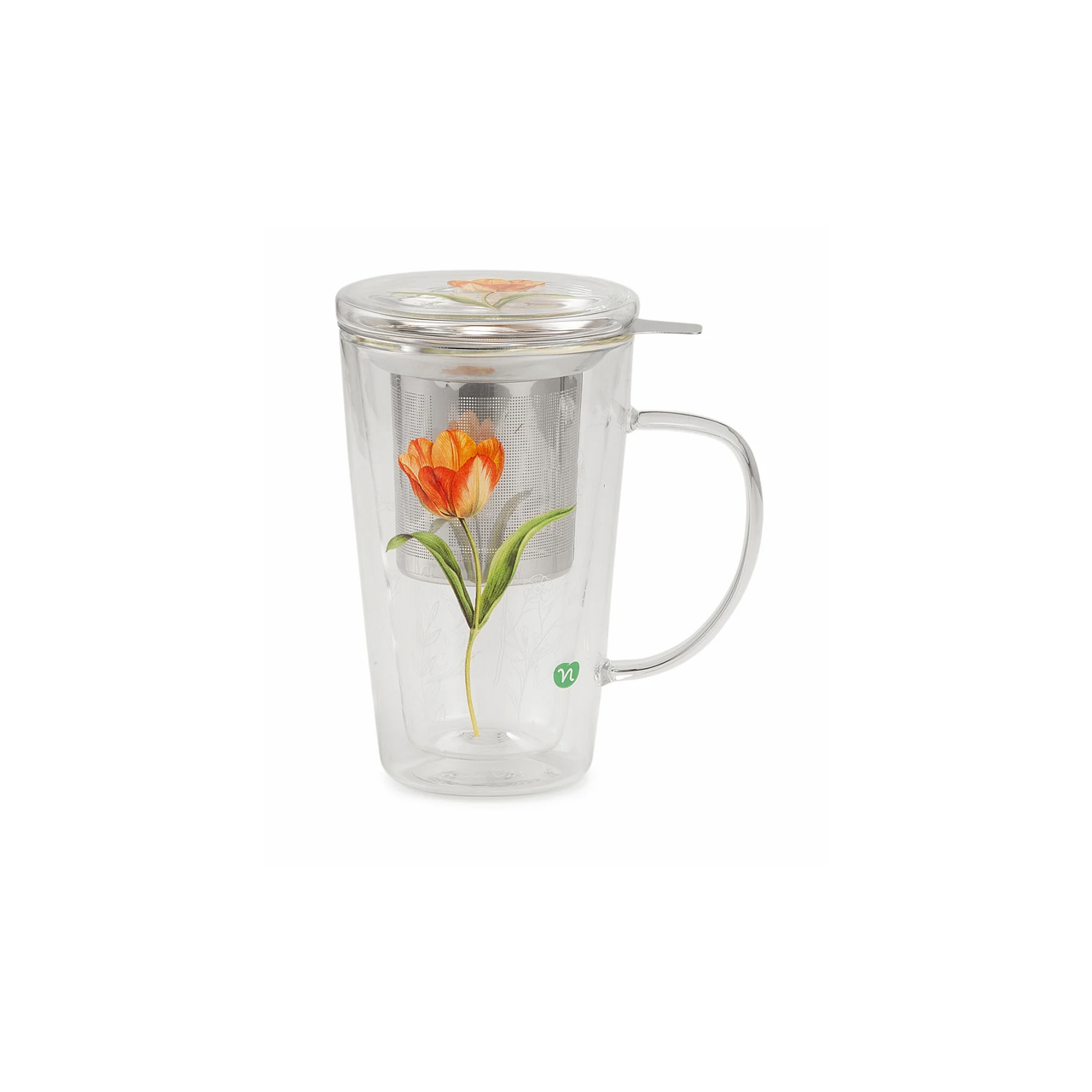 Infusiera-in-vetro-doppio-muro-Tulipano-giallo-300ml-Neavita