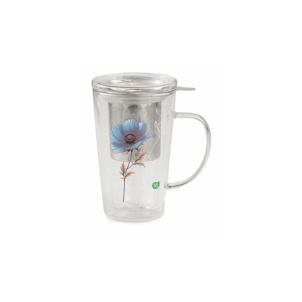 Infusiera-in-vetro-doppio-muro-Anemone-blu-300ml-Neavita