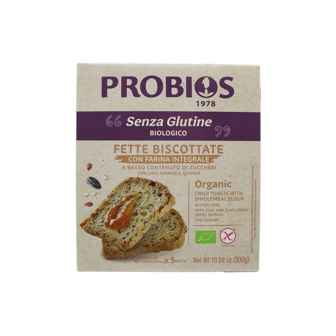 Fette-Biscottate-farina-integrale-senza-glutine-300Gr-Probios