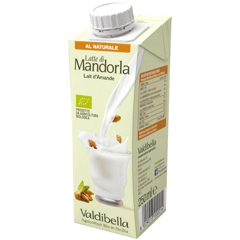 Latte-di-mandorla-8%-senza-zucchero-250Ml.-Valdibella