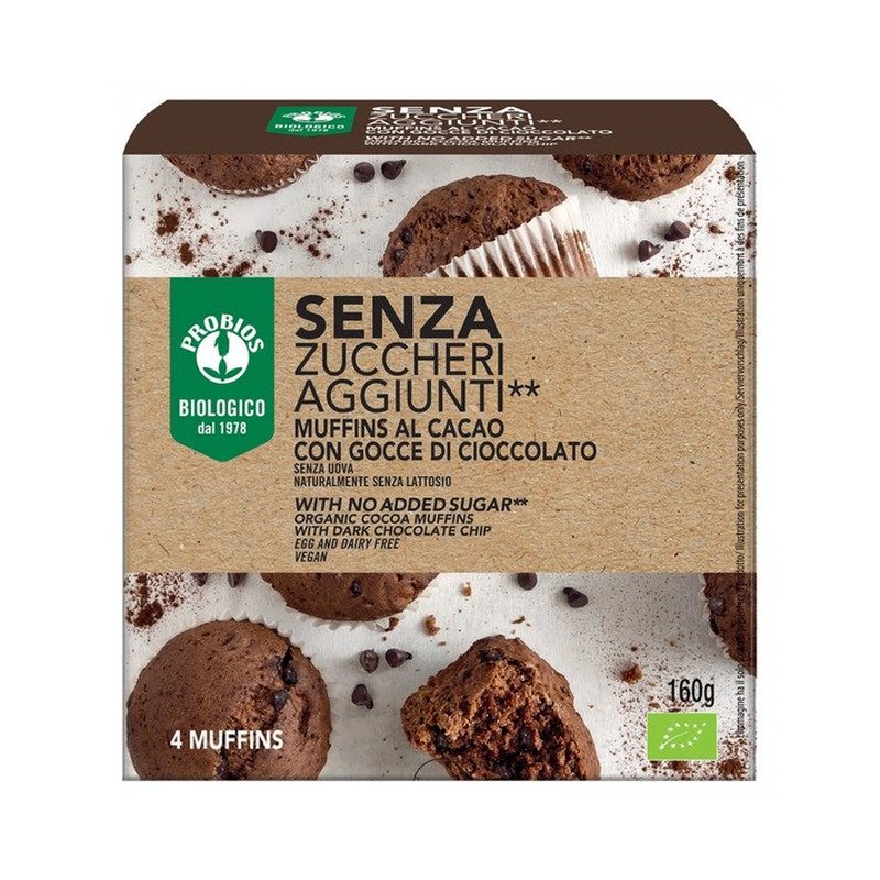 Muffins-Con-Gocce-di-Cioccolato-Senza-Zuccheri-Aggiunti-160Gr-4x40Gr-Probios