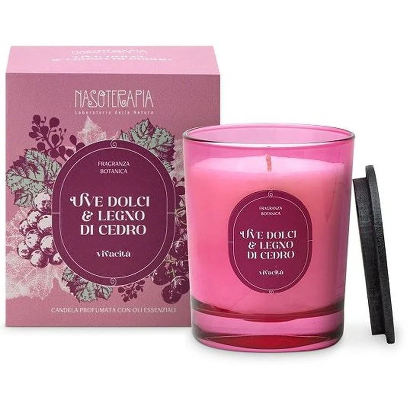 Candela-180Gr-Uve-Dolci,-Legno-e-Cedro-Nasoterapia